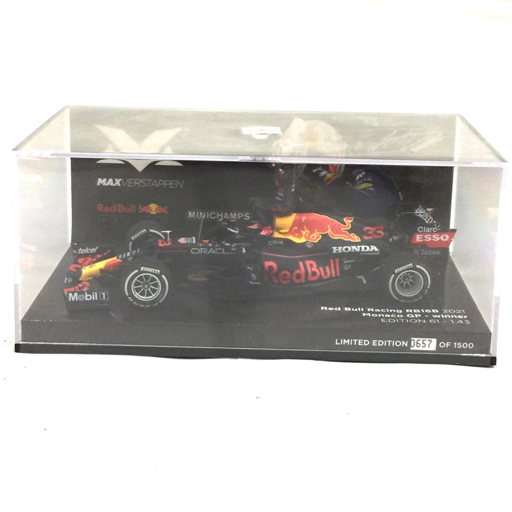 ミニチャンプス 1/43 フェルスタッペン Red Bull Racing RB16B 2021 Monaco GP-winner EDITION 61